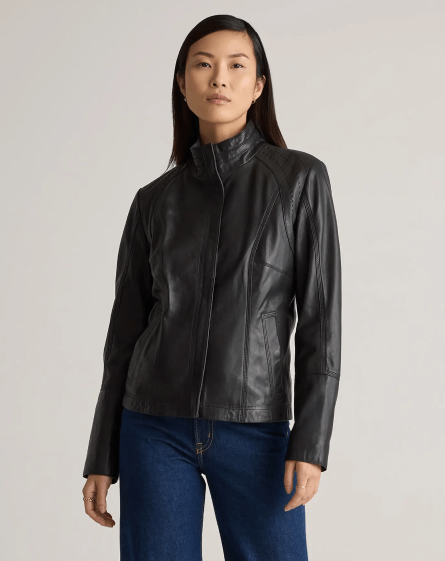 You are currently viewing Quince’s Timeless, Layer-Friendly Leather Jacket Has Sold Out 5X Already, but Is Back in Stock Now